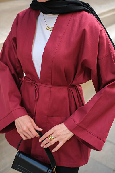 LOCCO Women's Double Pocket Jacket Claret Red