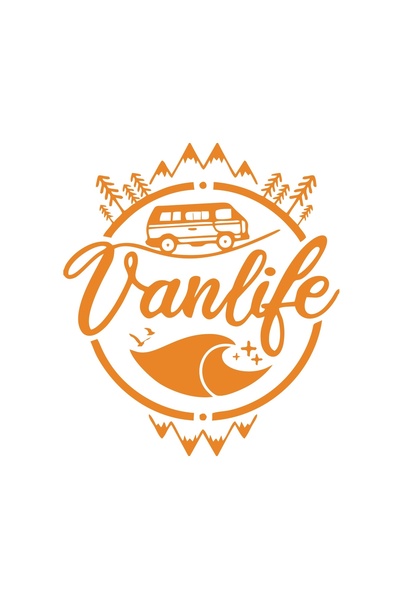 Reysa Tasarım ملصق فانلايف كارافان مقاس 17×17 سم برتقالي