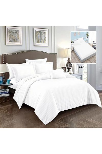 NufJoy Double bed linen DAMASK 6 pieces, Fitted sheet for mattress 160x200 cm or 180x200 cm