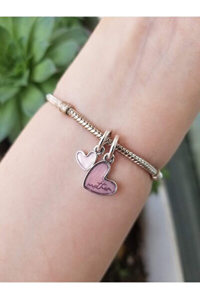 şengül takı evi Gümüş İkili Anne ve Kız Anneler Günü Sevgi Charm Bileklik Dahil DEĞİLDİR
