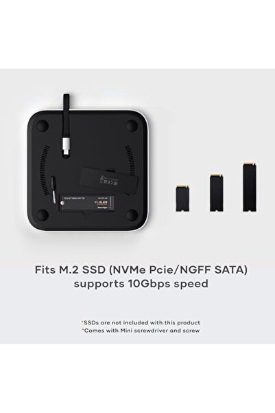 Satechi موزع وحامل Satechi Mac Mini مع حاوية SSD لـ NVME/SATA M.2