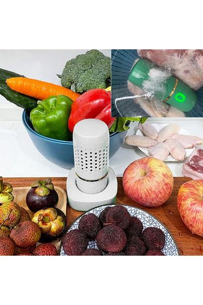 Influential Tech Multifunctional portable food cleaner and sterilizer, removes pesticides, 4400mAh battery, white
