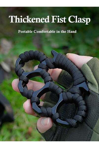 COOYA قطعتان من حلقات أصابع الألعاب الدفاعية المصنوعة من الفولاذ الخالص ومشبك اليد مناسب للاستخدام في الهواء الطلق