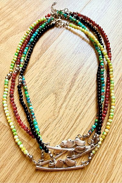 by özllem Double Sands Beads Necklace New Color Black
