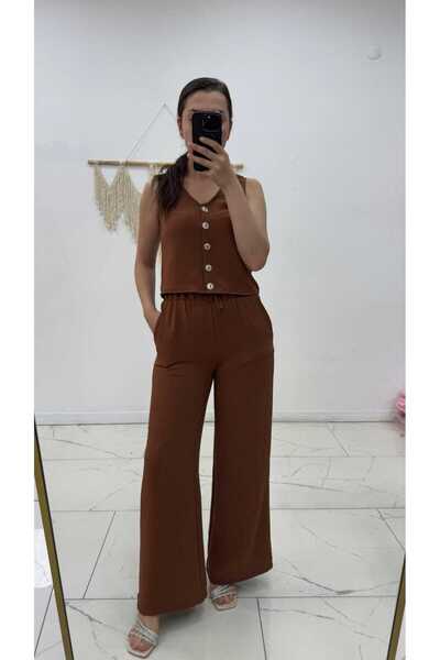 Maison La Femme Women's Buttoned Vest Pants Suit