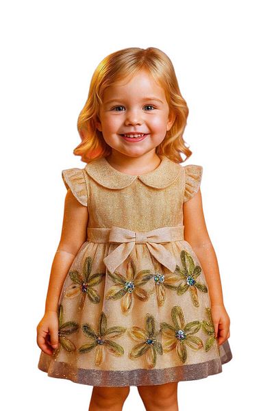 VİYOLİNA Magnolia Flower Patterned Dress