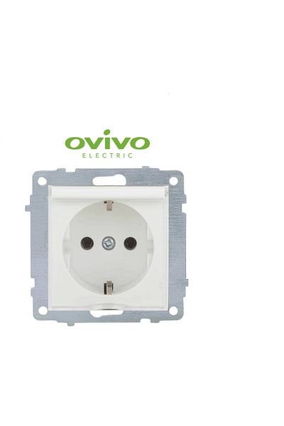 LiderGlobal White grounded covered socket frameless grano - compatible frame for socket and switch