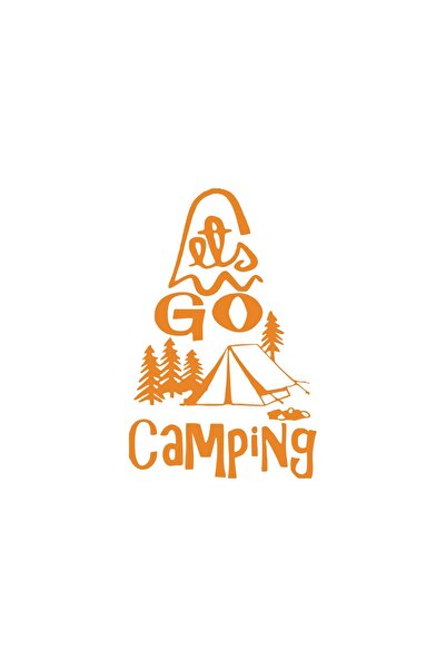 Reysa Tasarım Lets Go Camping Sticker 17X17 cm Orange