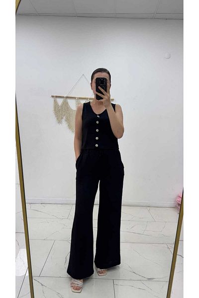 Maison La Femme Women's Buttoned Vest Pants Suit