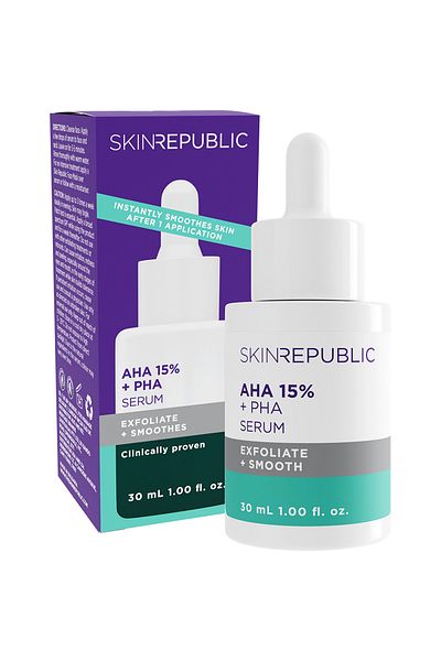 Skin Republic Skin Republic AHA 15% & PHA Face Serum, 30ml – Exfoliates, Smooths and Brightens Skin in 2 Weeks