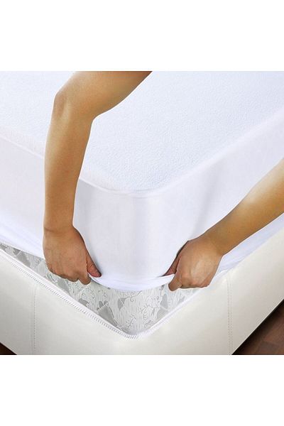 NufJoy 100% Waterproof COTTON Terry Mattress Protector, 900x200x25 cm size, Premium