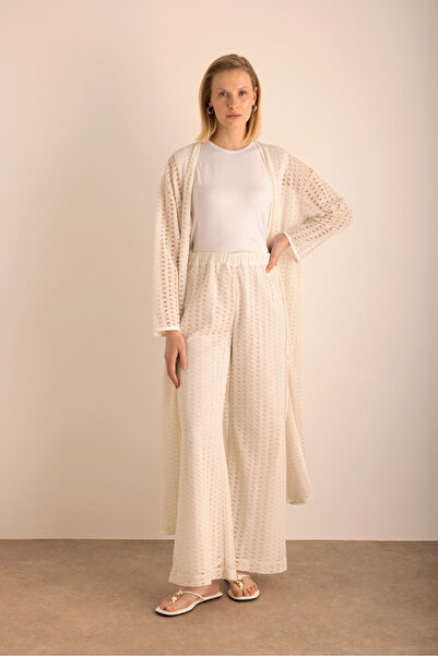 Aker Beli Lastikli Cotton Dantel Astarlı Pantolon