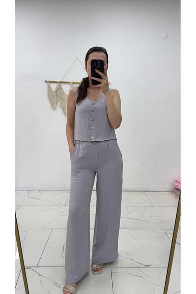 Maison La Femme Women's Buttoned Vest Pants Suit