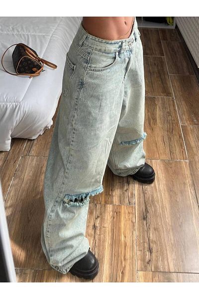 Alien 1979 Yellow Tinted Washed Loose Cut Ripped Jean