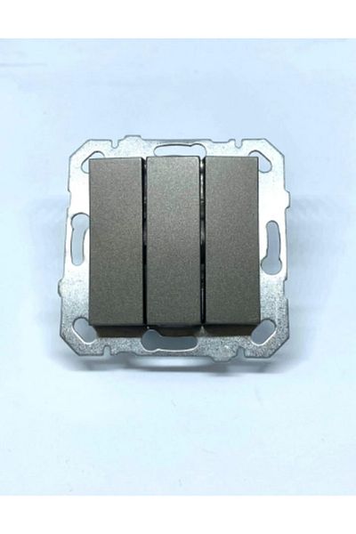 LiderGlobal Smoked triple switch frameless - compatible frame for socket and switch