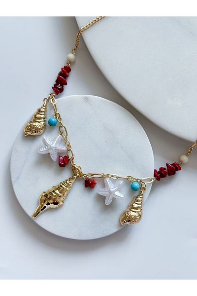 CHARMLUCKY Sea Charm Coral Necklace