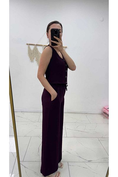 Maison La Femme Women's Buttoned Vest Pants Suit