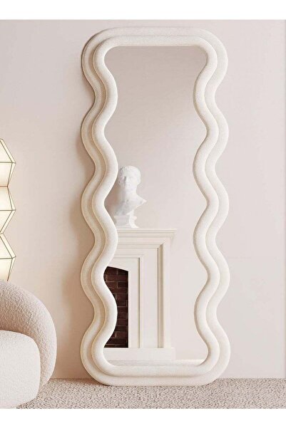 Taimi Large mirror with elegant design170x70cm-Full length mirror with White velvet frame