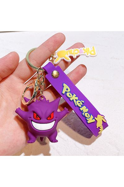 Miniso Gengar mega Pokemon Keychain Cute Pikachu Pocket Monsters Doll Schoolbag Pendant Desktop Souvenirs D