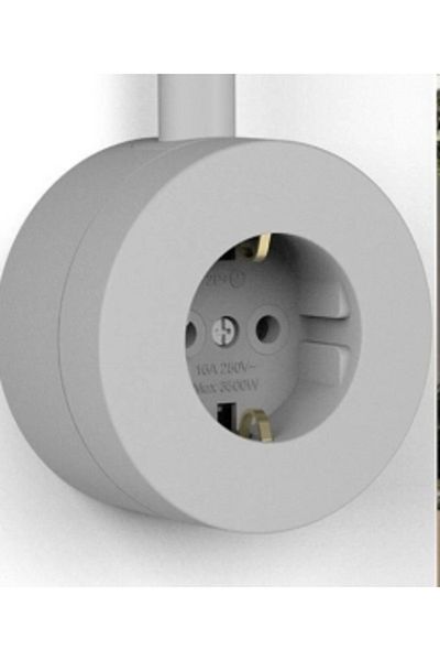 LiderGlobal Gray grounded socket surface mounted