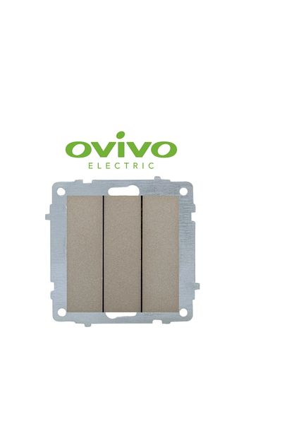 LiderGlobal Anthracite triple switch frameless grano - compatible frame for socket and switch