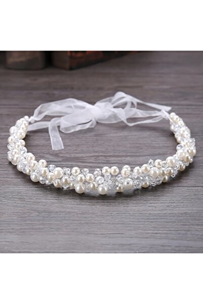 GlassySKY Perlová svadobná korunka do vlasov – doplnok na svadbu/zásnuby/svadobné oslavy/henna/narodeniny/párty/promócie/fotografovanie – módny doplnok