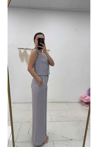 Maison La Femme Women's Buttoned Vest Pants Suit