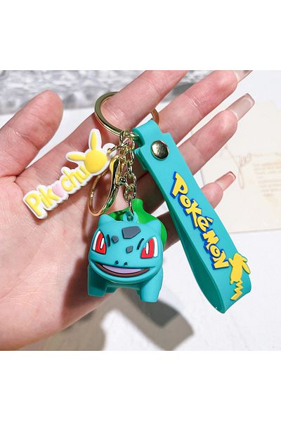 Miniso Bulbasaur Pokemon Keychain Cute Pikachu Pocket Monsters Doll Schoolbag Pendant Desktop Souvenirs Dec