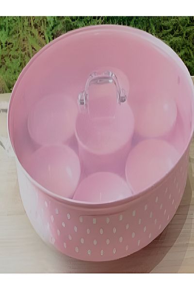 Afaq Round Breakfast Tray – 40 cm, Pink Clear Design