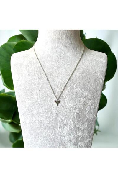 Kırmızı Sanat Evi Minimal Anka Kuşu Uçlu Taşlı Bijuteri Kolye