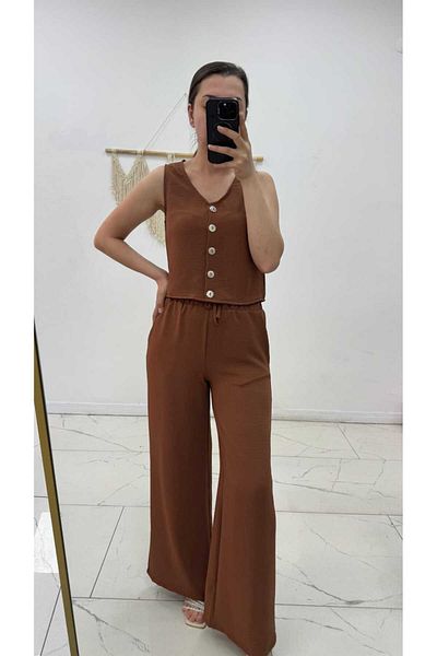 Maison La Femme Women's Buttoned Vest Pants Suit