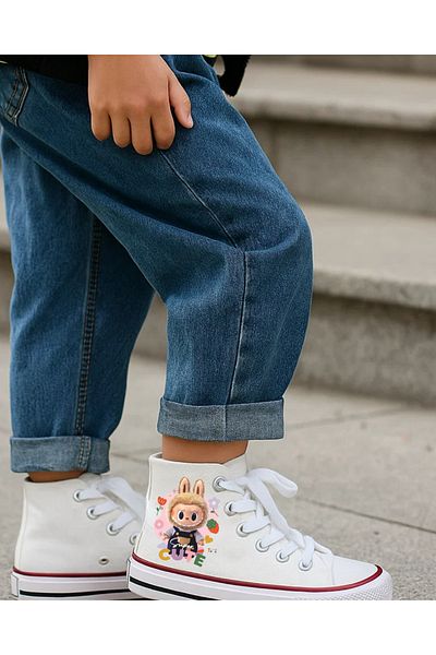 Touz Moda Pantofi de pânză unisex pentru copii cu imprimeu Labubu