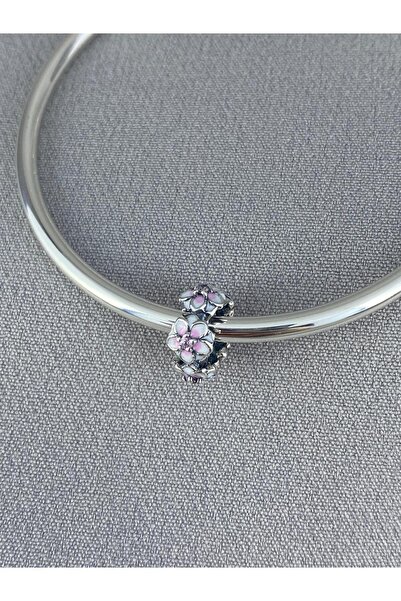 My Story Pembe Magnolya Çiçeği Gümüş Ayraç