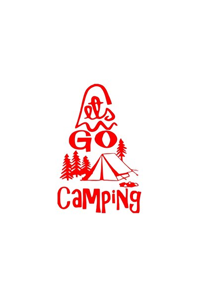 Reysa Tasarım Lets Go Camping Sticker 17X17 cm Red