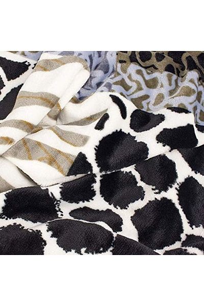 Fabienne Silky Soft Flannel Blanket Single 150x200cm Animal Print Throw for Sofa