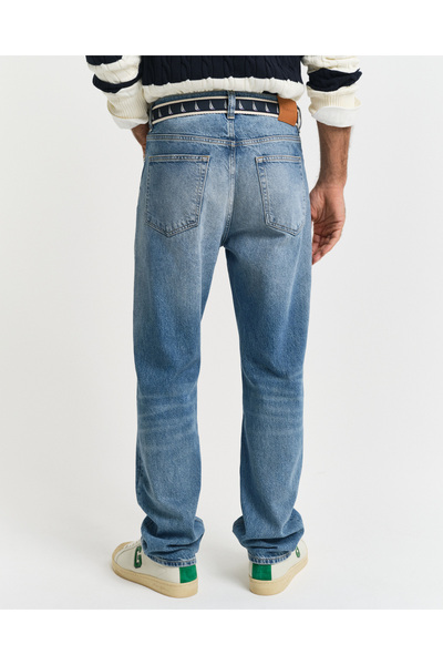 Gant Erkek Mavi Straight Fit Pantolon