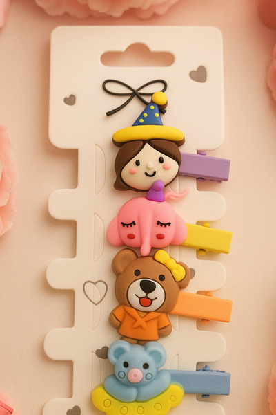 cityvision Σετ παιδικές αγκράφες με φιγούρες 4 cm - Σετ με 4 χαριτωμένα καρφί...