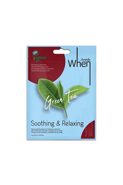 When Simply When, Mască facială vegană cu ceai verde, calmantă și relaxantă, 23 ml