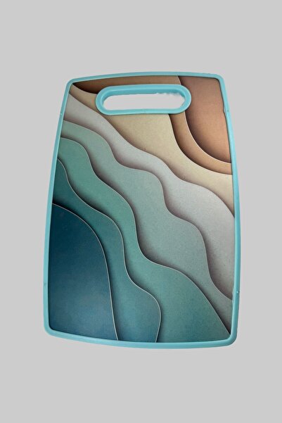 SİHİRLİ AYAKLAR Mixed Color Handle Cutting Board Mixed Color Mixed Wave Pattern 23X33 cm