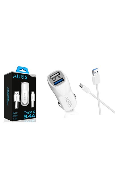 Auris ARS-CR03 3.4A Type C USB 2li Giriş Araç Şarj Başlığı Çakmaklık