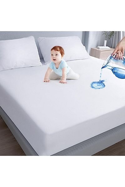 NufJoy 100% Waterproof COTTON Terry Mattress Protector, 900x200x25 cm size, Premium