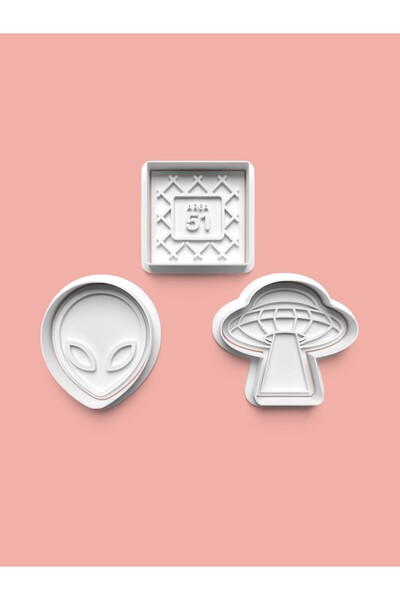 AKTASTORE Ufo Cookie Mold and Sugar Dough Mold Set of 3