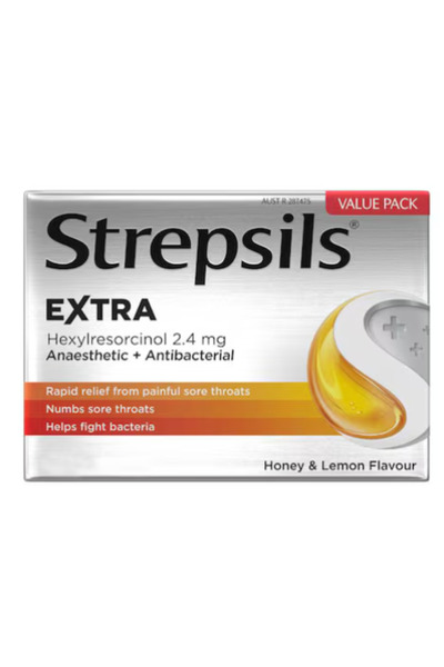 STREPSİLS معينات ستربسلز إكسترا بالعسل والليمون (24 معينة)