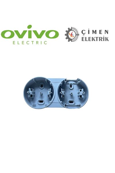LiderGlobal White double surface mounted combined switch socket box - electrical installation switch