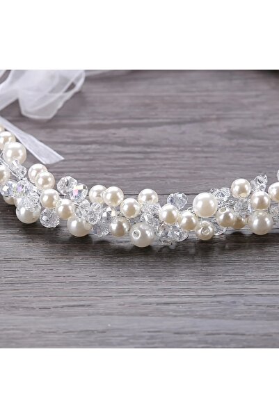 GlassySKY Perlová svadobná korunka do vlasov – doplnok na svadbu/zásnuby/svadobné oslavy/henna/narodeniny/párty/promócie/fotografovanie – módny doplnok