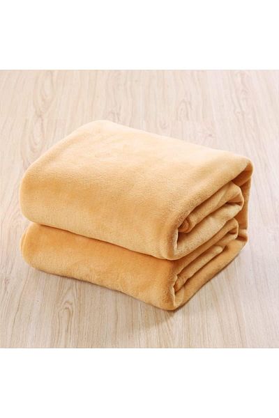 Fabienne Silky Soft Single Blanket Beige 150x200cm Flannel Throw Blanket 280 GSM