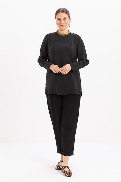 ALLDAY Black-Pens Detailed Modal Tunic