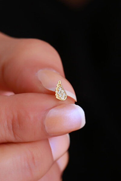 Bayar Gold 14 Ayar Altın Taşlı Kanat Tragus Piercing