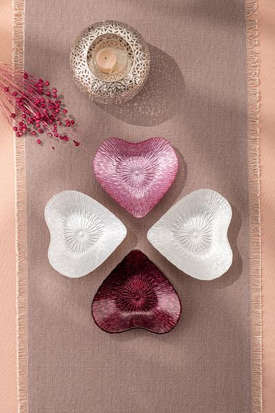 Emsan Amore 4 Piece Glass Bowl 16 cm