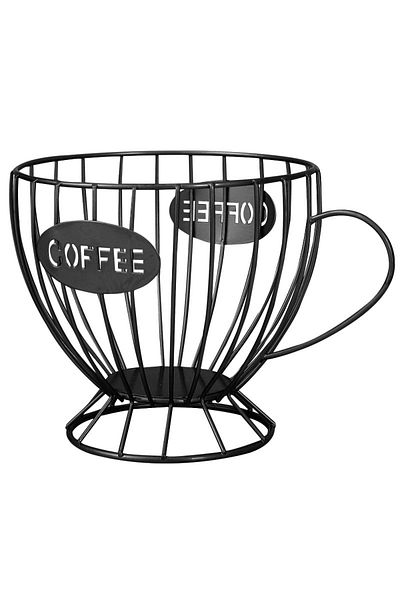 OBRO Elegant Black Metal Coffee Capsule Organizer